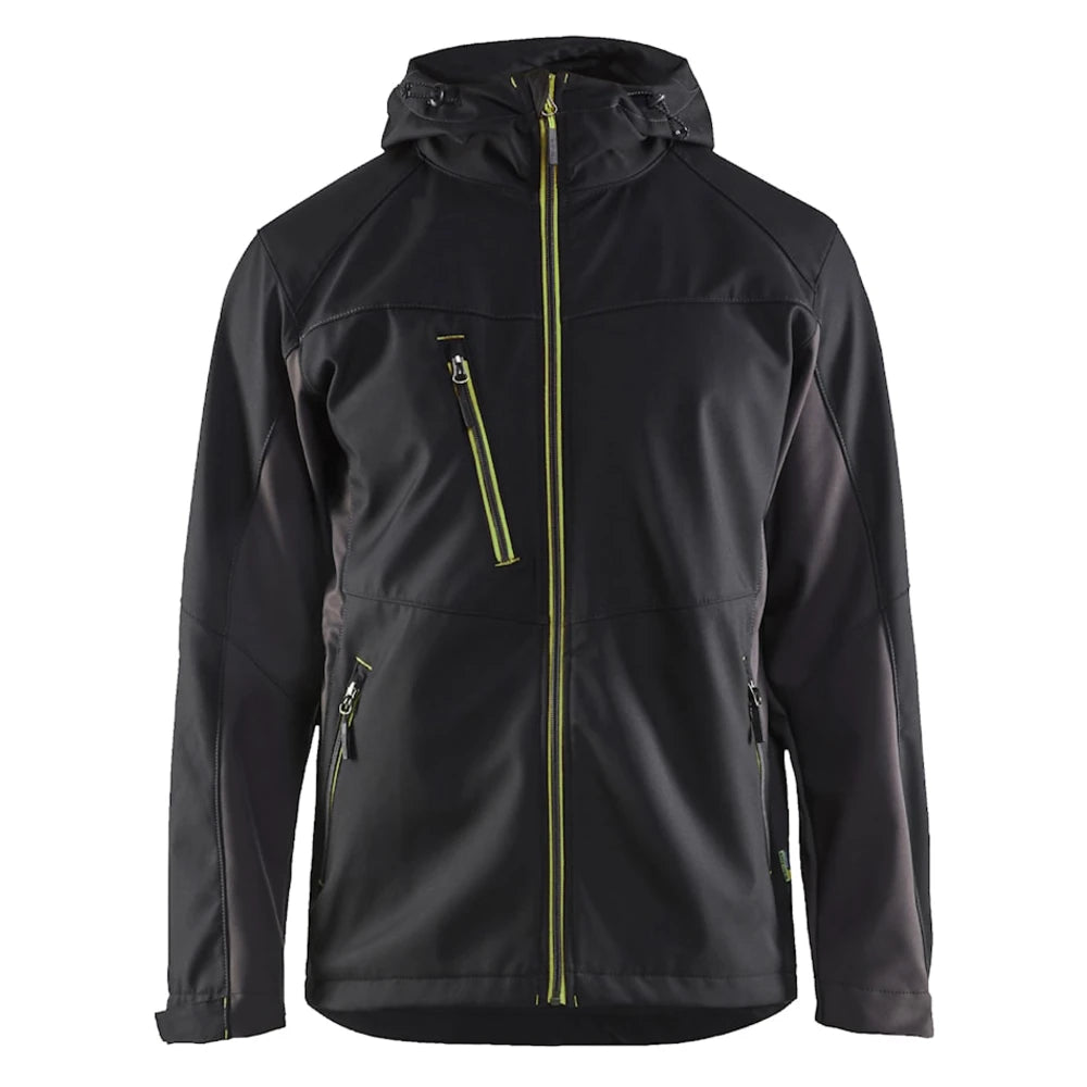 Blaklader 4753 2516 Softshell Jack Zwart High Vis Geel