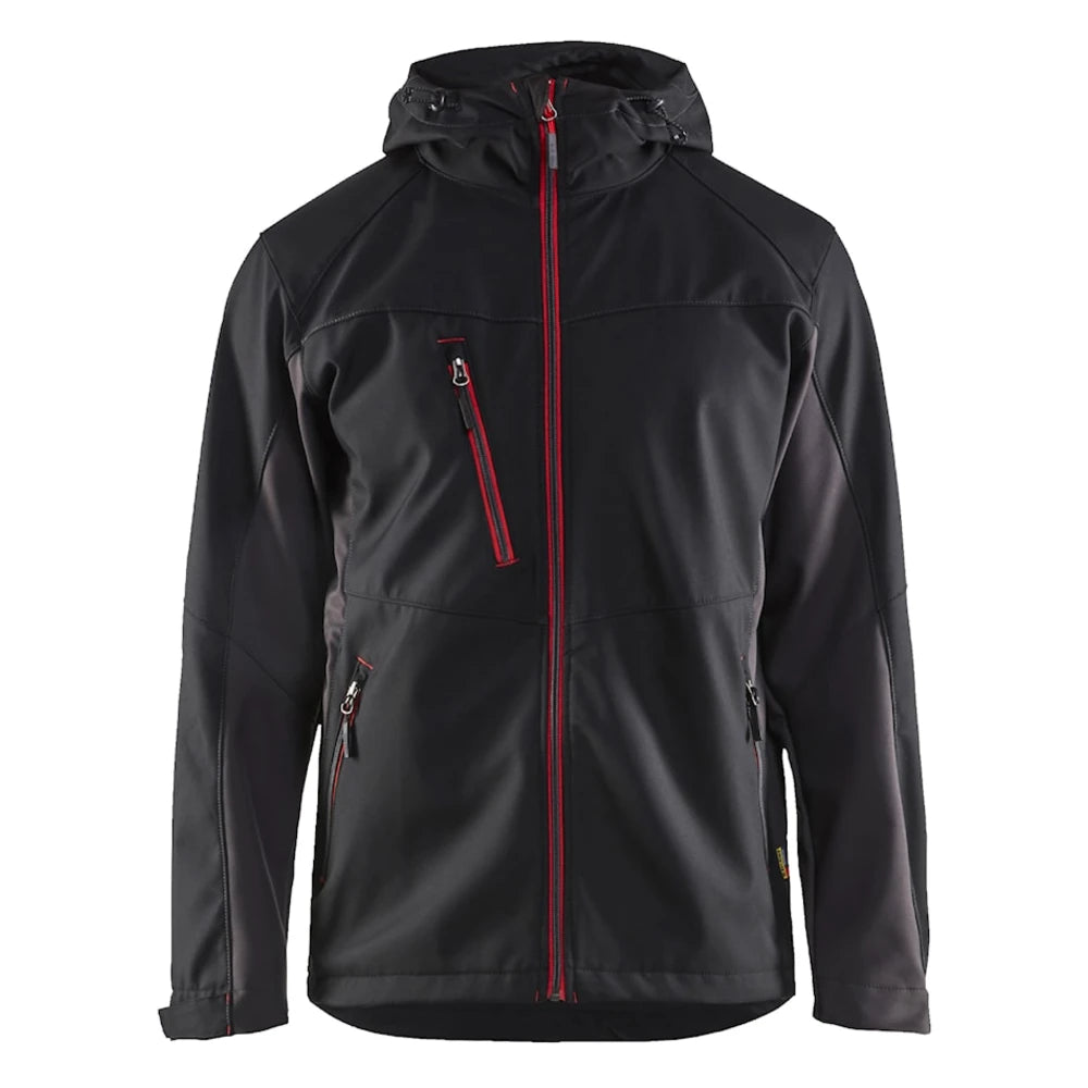 Blaklader 4753 2516 Softshell Jack Zwart Rood