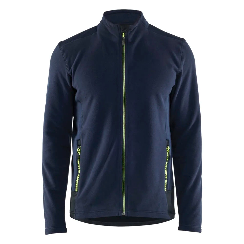 Blaklader 4765 1010 Microfleecevest Donker Marineblauw High Vis Geel