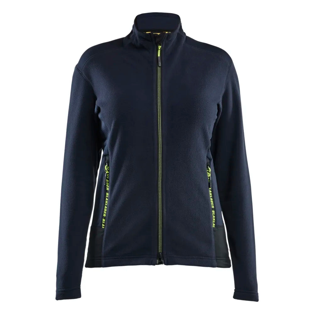 Blaklader 4766 1010 Dames Microfleecevest Donker Marineblauw High Vis Geel