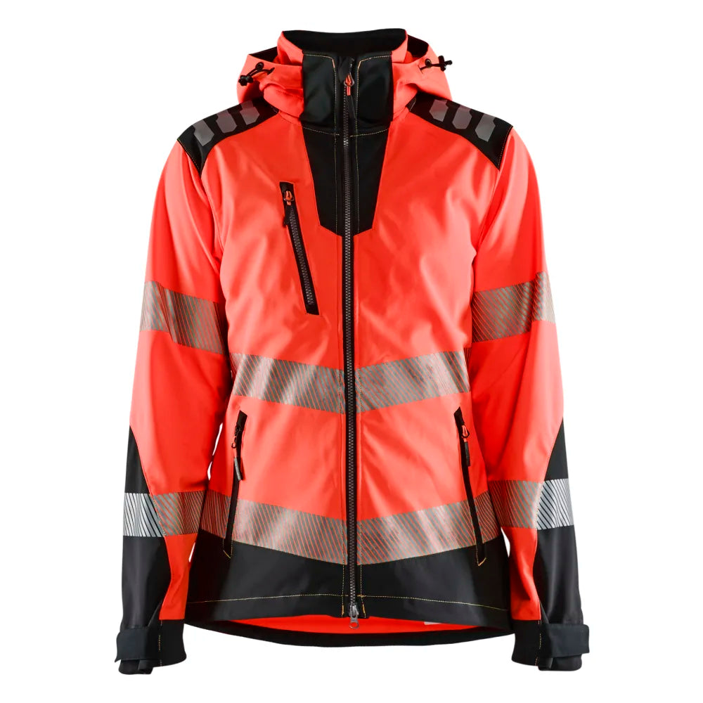 Blaklader 4791 2513 Dames Softshell Jack High Vis High Vis Rood Zwart