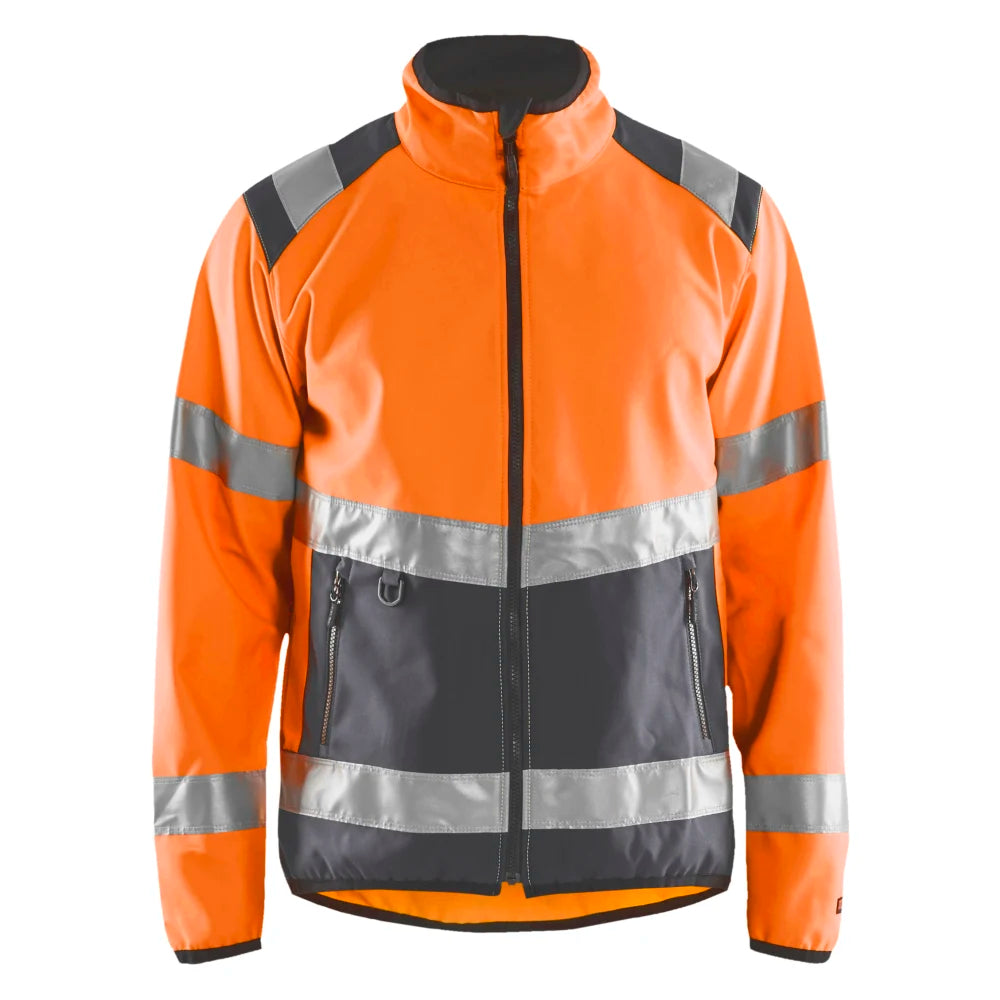 Blaklader 4877 2516 Softshell Jack High Vis High Vis Oranje Medium Grijs