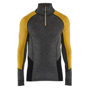 Blaklader 4899 1732 Onderhemd Met Halve Rits Merinowol Warm Medium Grijs Geel