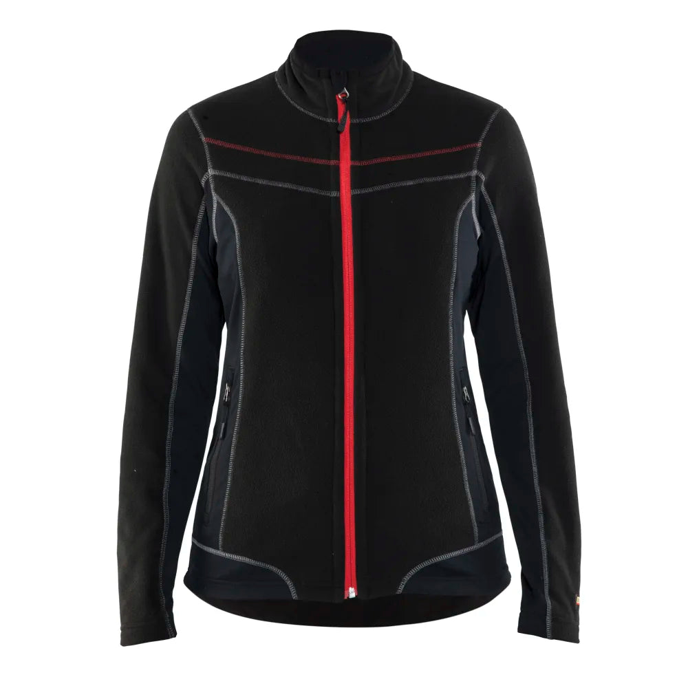 Blaklader 4924 1010 Dames Microfleecevest Zwart Rood