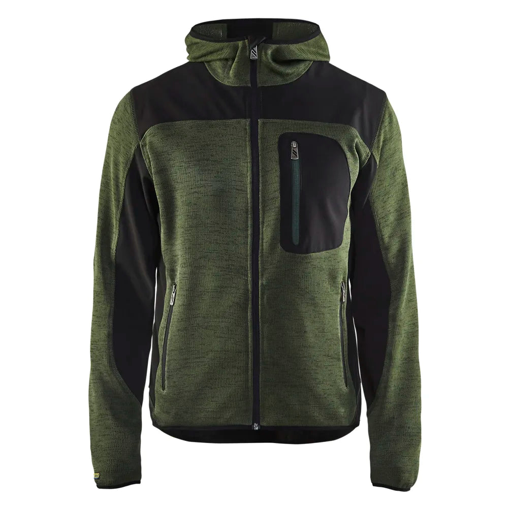 Blaklader 4930 2117 Gebreid Vest Met Softshell Army Groen Zwart