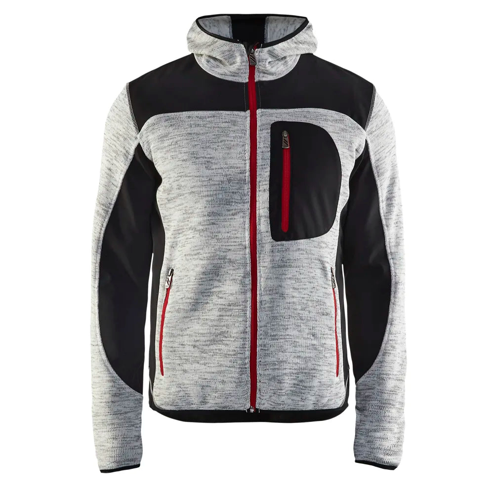 Blaklader 4930 2117 Gebreid Vest Met Softshell Grijs Mêlee Zwart