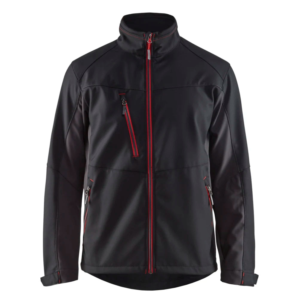 Blaklader 4950 2516 Softshell Jack Zwart Rood