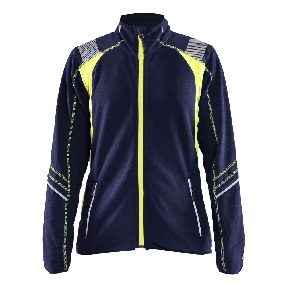 Blaklader 4973 1010 Dames Microfleecevest Visible Marine High Vis Geel