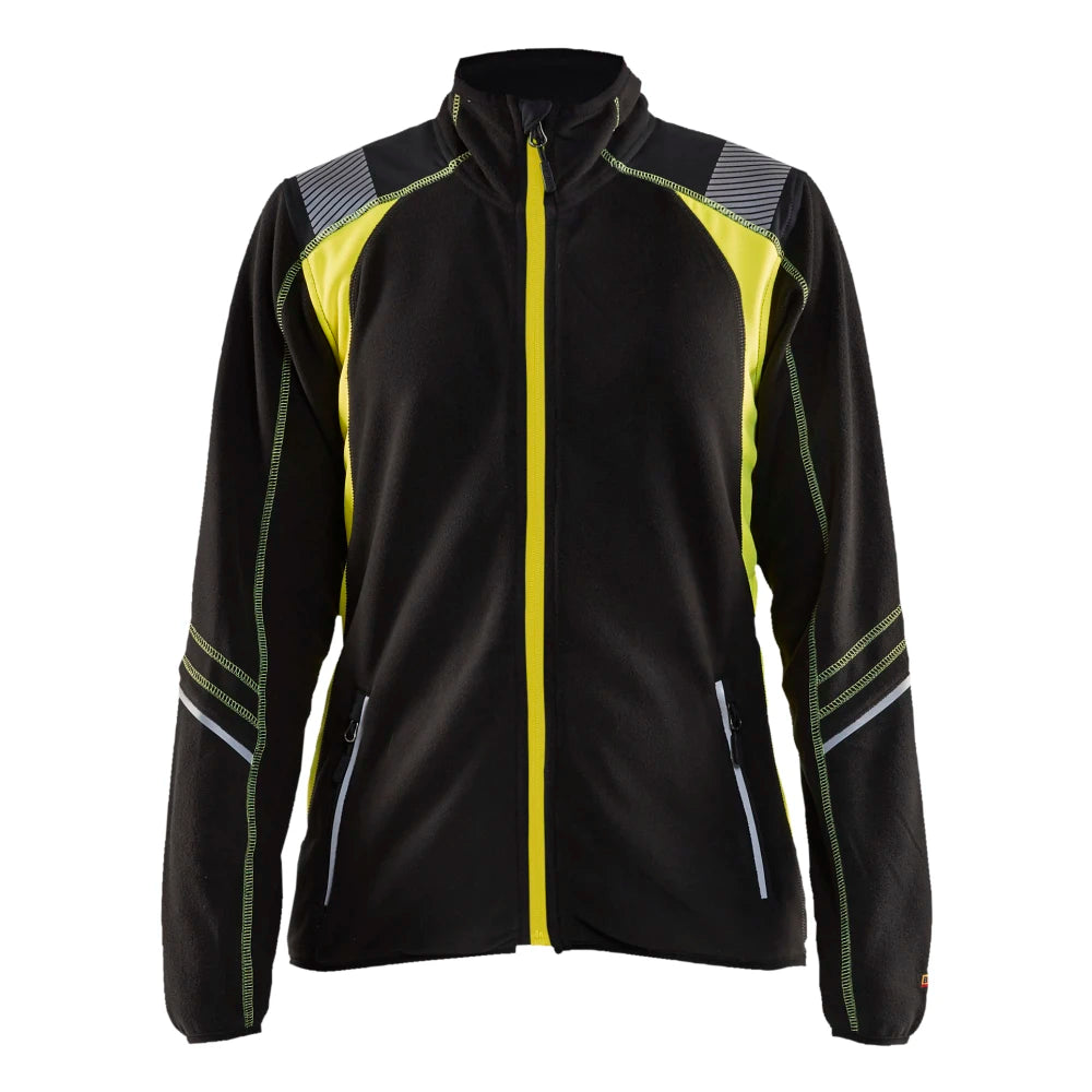 Blaklader 4973 1010 Dames Microfleecevest Visible Zwart High Vis Geel
