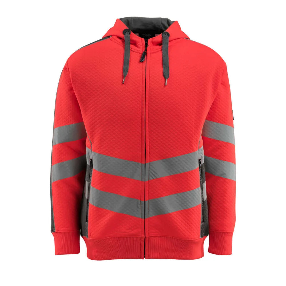 Mascot 50138-932 Capuchontrui Met Rits High Vis Rood Donkerantraciet