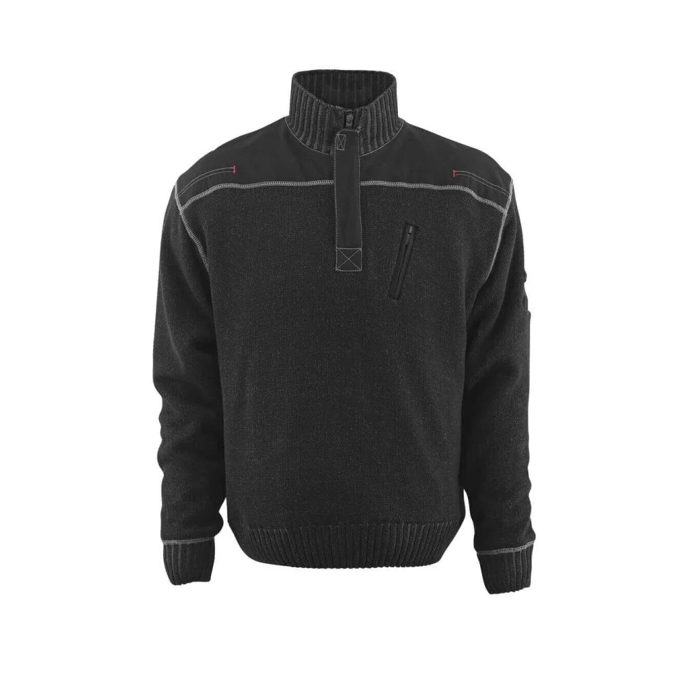 Mascot 50354-835 Gebreide Trui Met Korte Rits Zwart