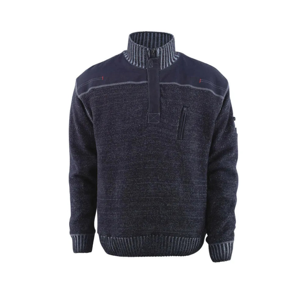 Mascot 50354-835 Gebreide Trui Met Korte Rits Blauwgrijs