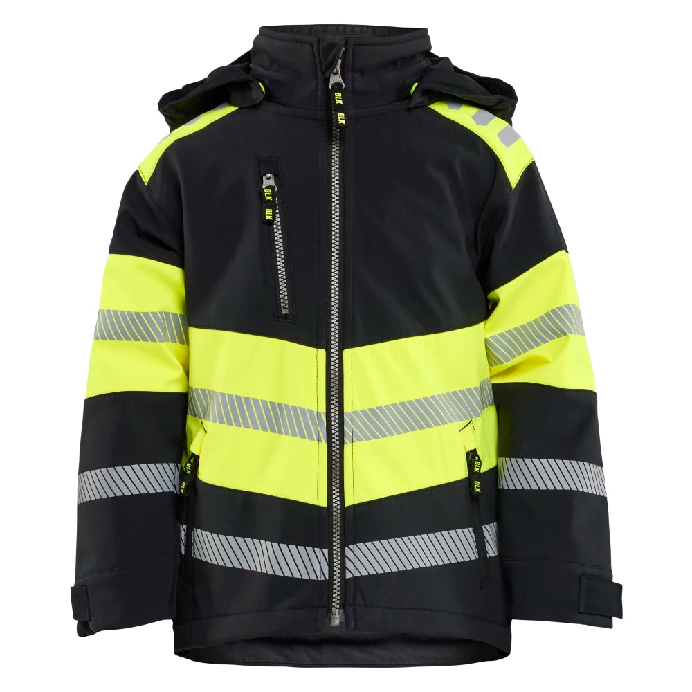 Blaklader 5211 2513 Kids Softshell Jack Zwart High Vis Geel