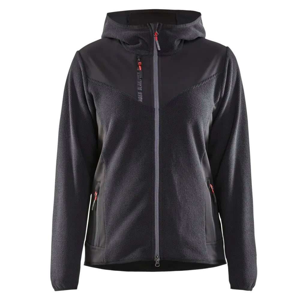 Blaklader 5941 2536 Dames Gebreid Jack Met Softshell Donkergrijs Zwart