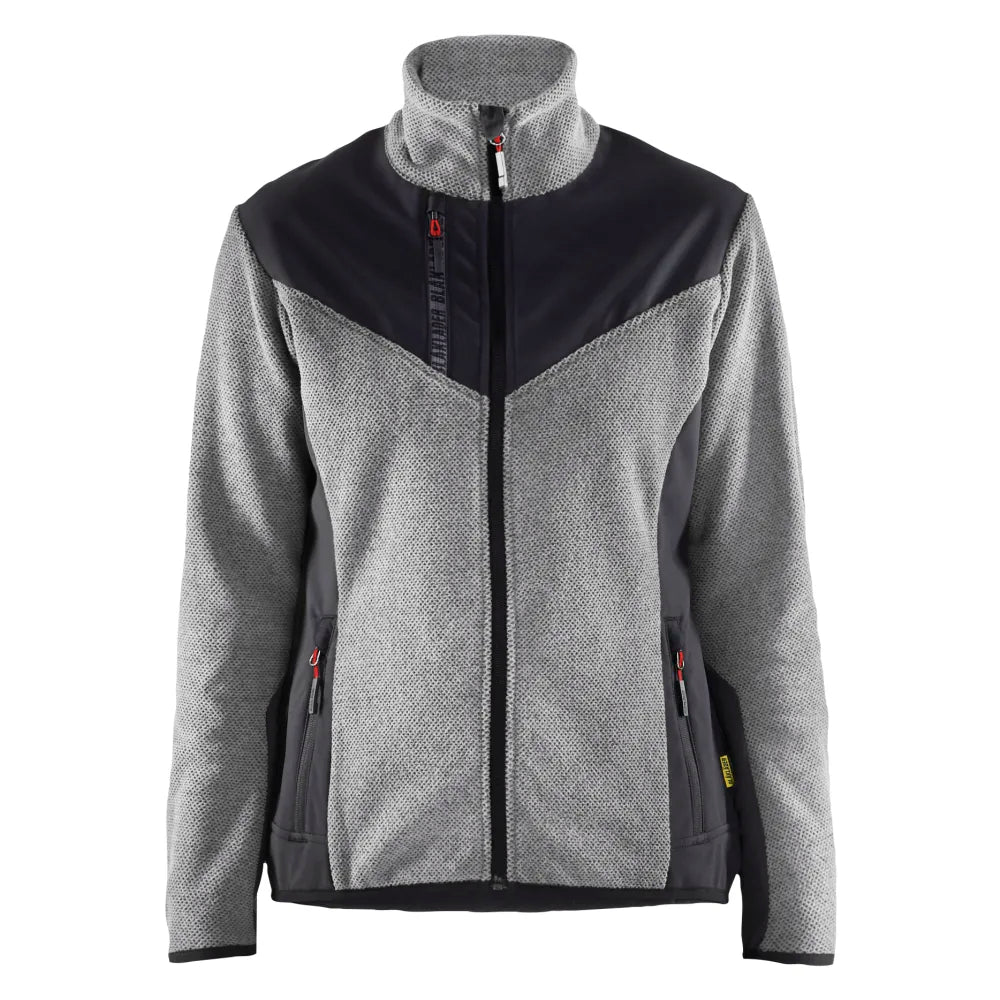 Blaklader 5943 2536 Dames Gebreid Vest Met Softshell Grijs Mêlee Zwart