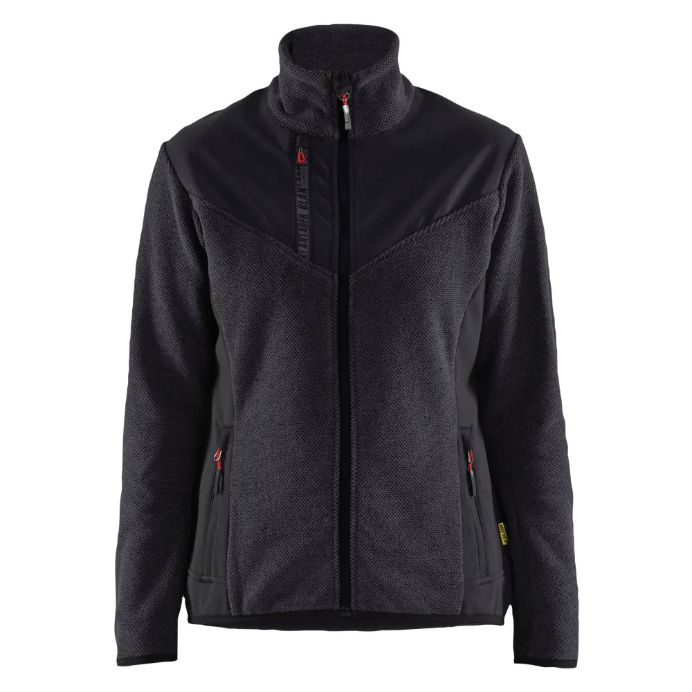 Blaklader 5943 2536 Dames Gebreid Vest Met Softshell Donkergrijs Zwart