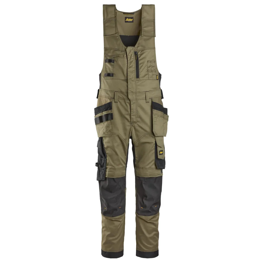 Snickers 6012 Allroundwork Stretch One-Piece Werkbroek Met Holsterzakken 3104 Khaki Green Black