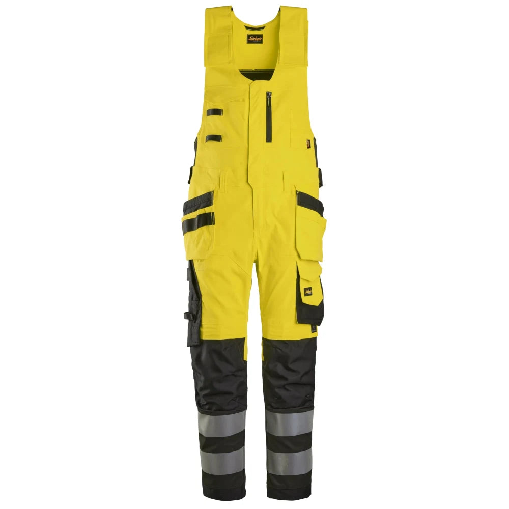 Snickers 6013 High-Vis One-Piece Werkbroek Met Holsterzakken Klasse 2 6604 High Visibility Yellow Black