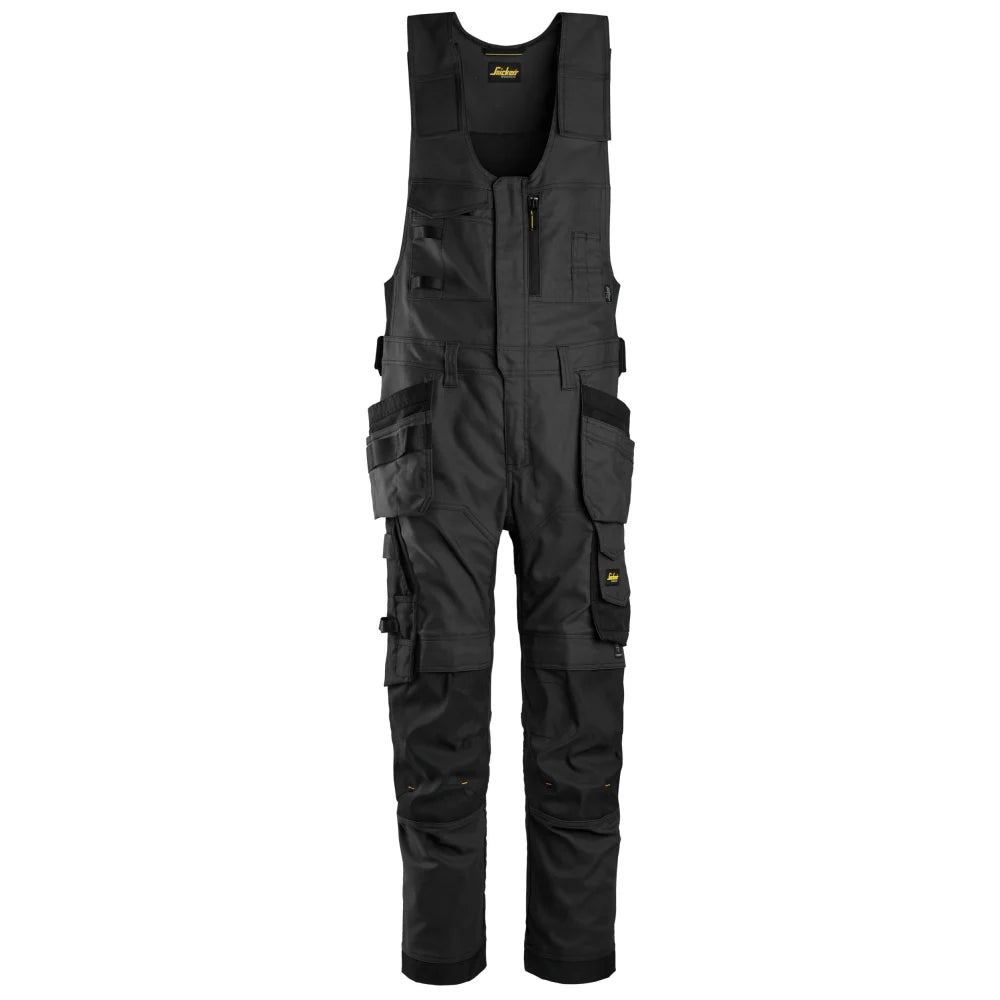 Snickers 6014 Allroundwork Canvas Stretch One-Piece Werkbroek Met Holsterzakken 0404 Black Black