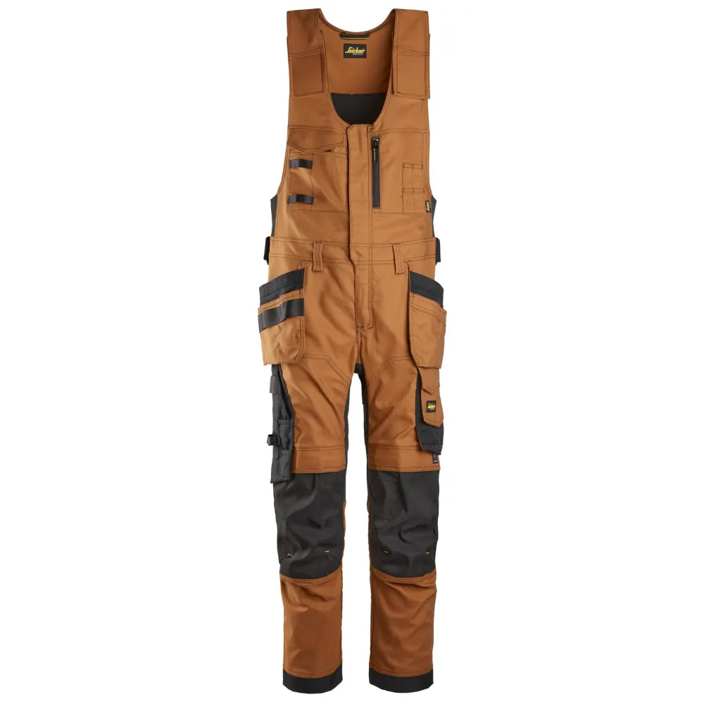 Snickers 6014 Allroundwork Canvas Stretch One-Piece Werkbroek Met Holsterzakken 1204 Brown Black