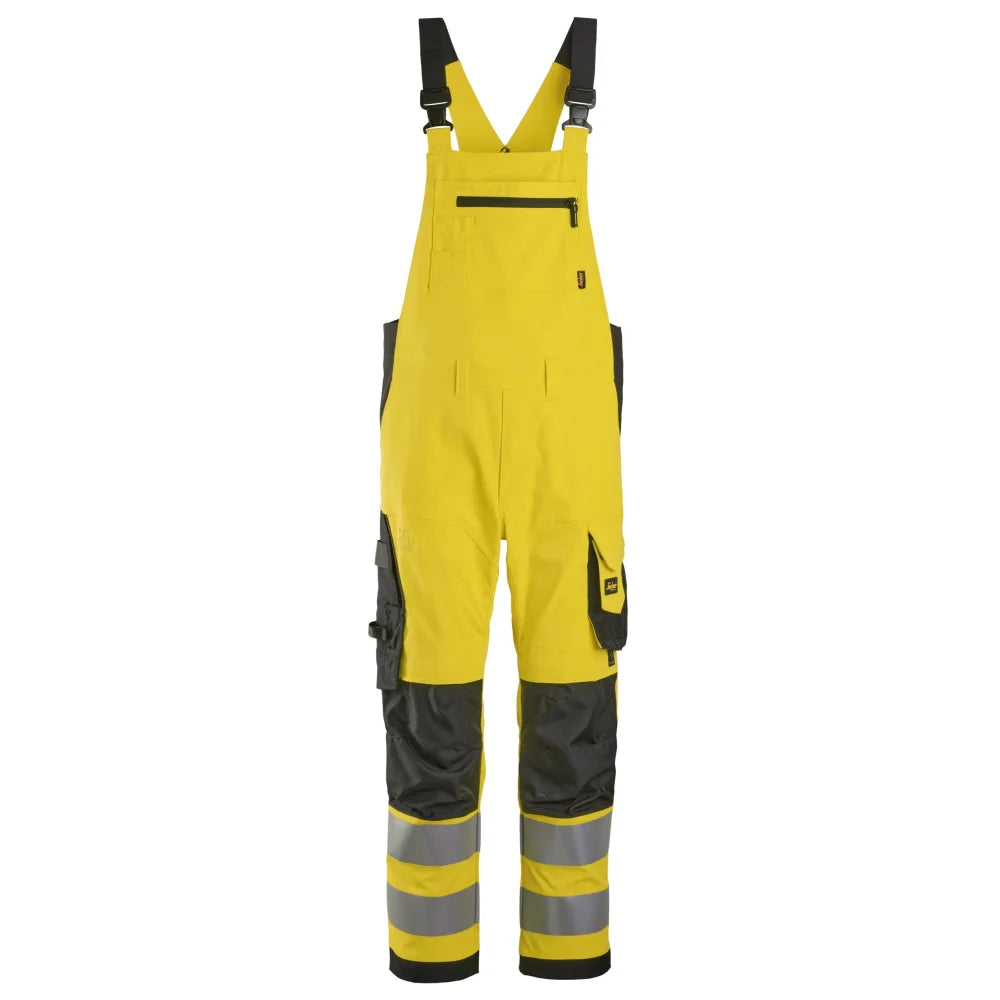 Snickers 6043 High-Vis Bib & Brace Werkbroek Klasse 2 6604 High Visibility Yellow Black
