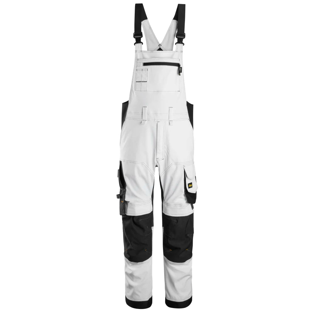 Snickers 6051 Allroundwork Stretch Bib & Brace Werkbroek 0904 White Black
