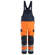 Snickers 6064 Protecwork High-Vis Klasse 2 Bib & Brace Werkbroek 5595 High Visibility Orange Navy