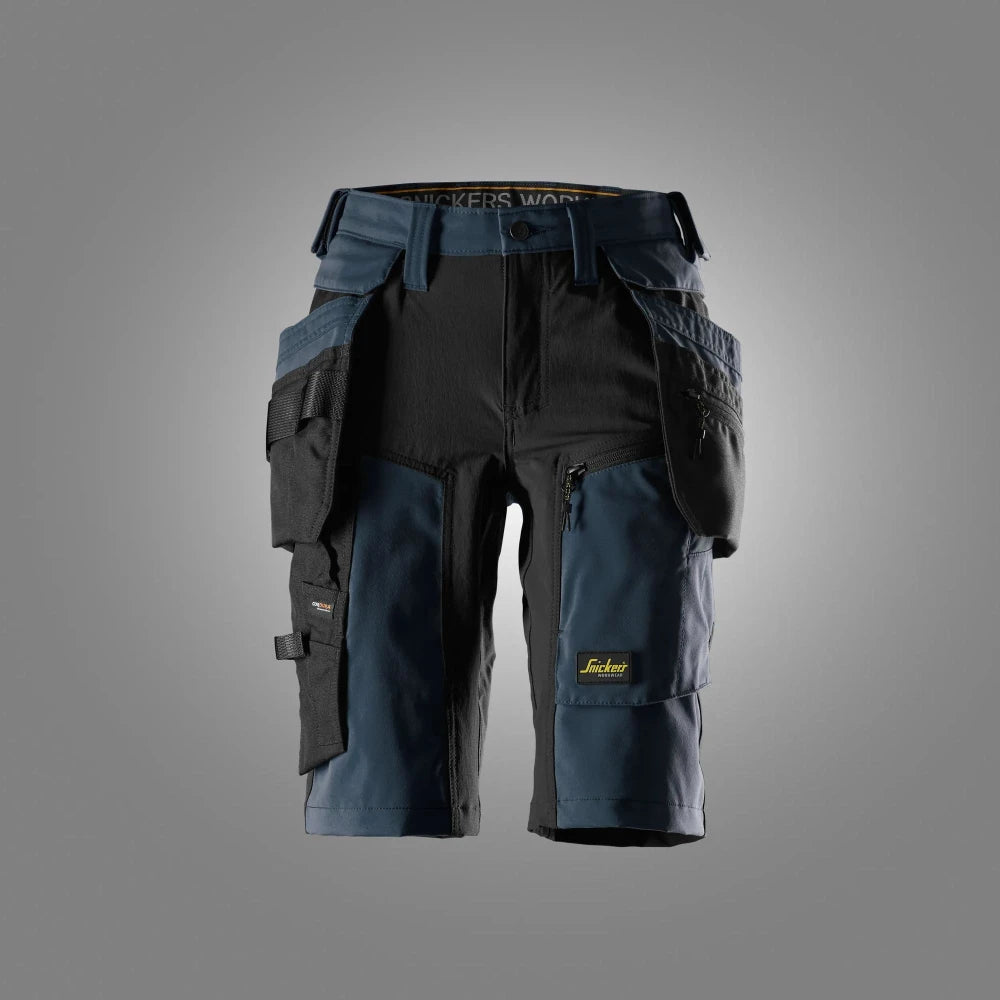 Snickers 6117 Allroundwork Dames Stretch Werkshorts Met Afneembare Holsterzakken 9504 Navy Black