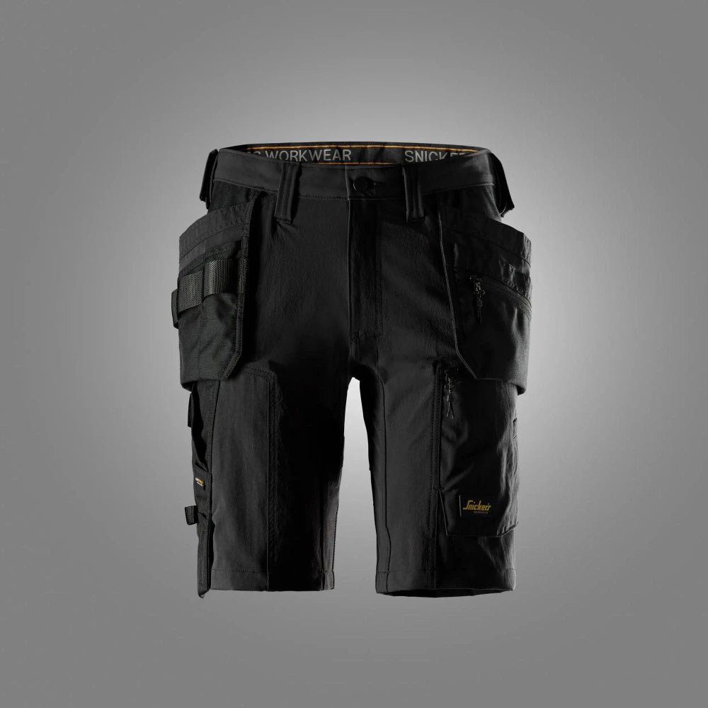 Snickers 6118 Allroundwork Stretch Werkshorts Met Holsterzakken 0404 Black Black