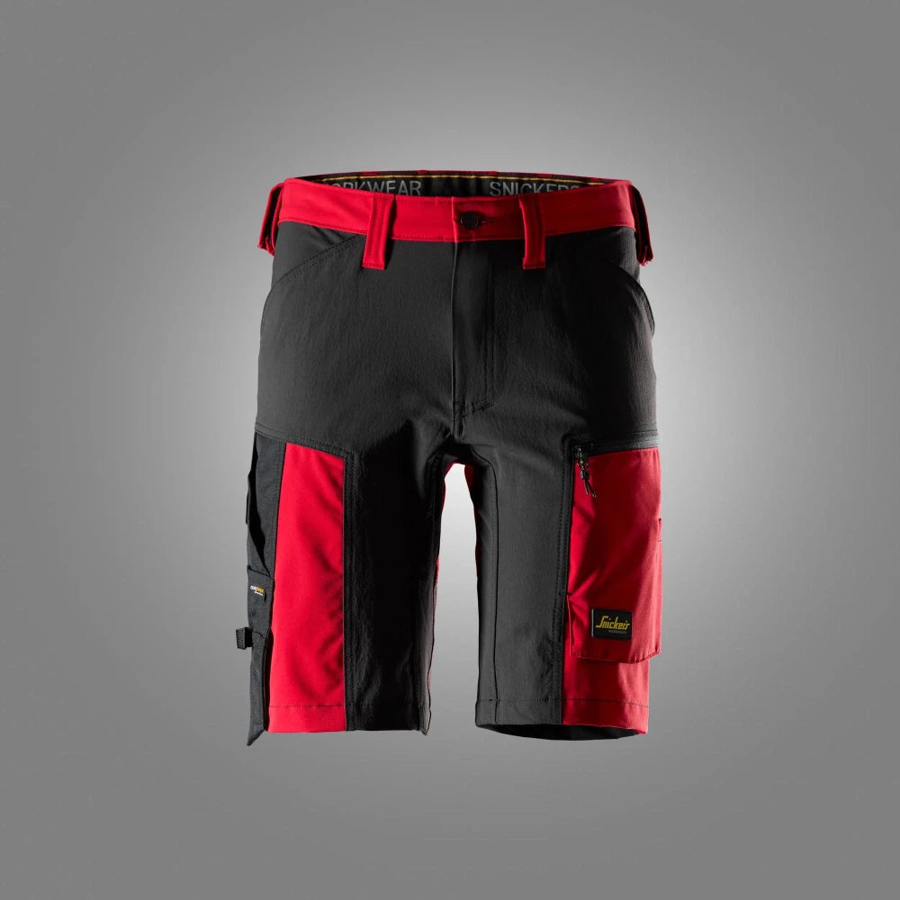 Snickers 6119 Allroundwork Stretch Shorts 1604 Chili Red Black