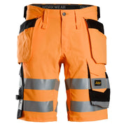 Snickers 6135 High-Vis Klasse 1 Stretch Werkshorts Met Holsterzakken 5504 High Visibility Orange Black