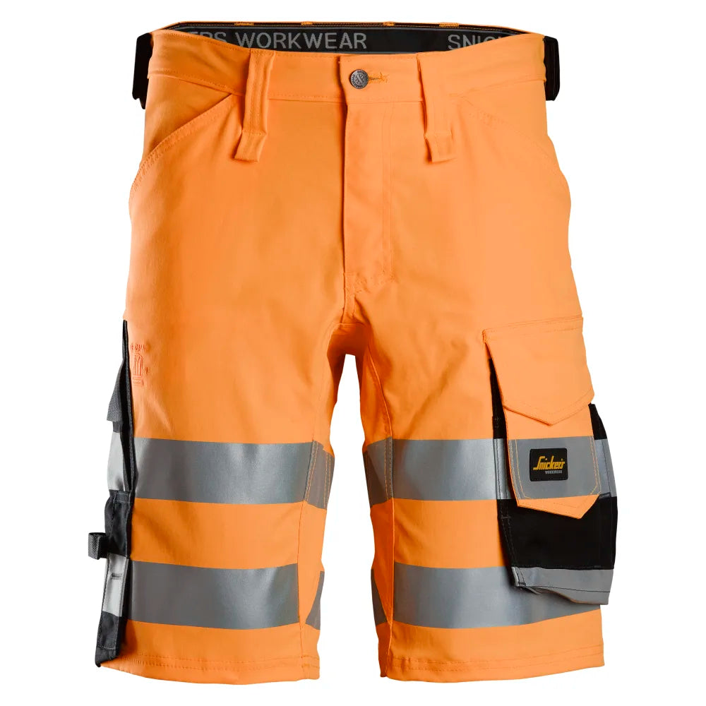 Snickers 6136 High-Vis Stretch Werkshorts Klasse 1 5504 High Visibility Orange Black