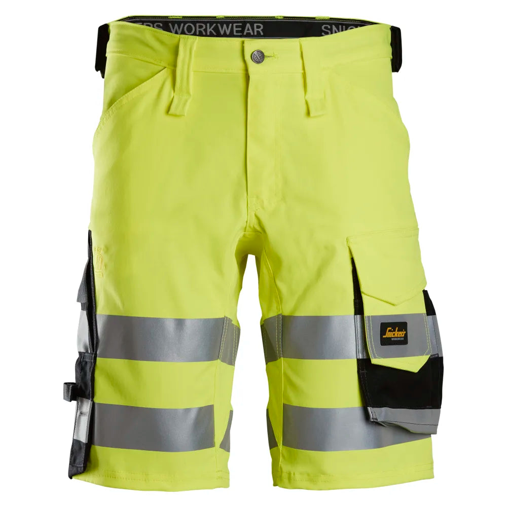 Snickers 6136 High-Vis Stretch Werkshorts Klasse 1 6604 High Visibility Yellow Black