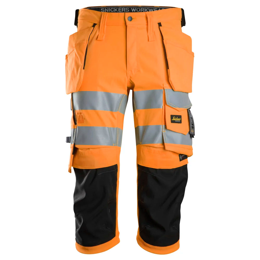 Snickers 6138 High-Vis Stretch Pirate Werkbroek Met Holsterzakken Klasse 1/2 5504 High Visibility Orange Black