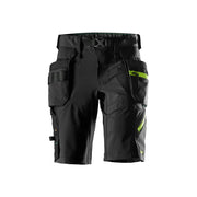 Snickers 6140 Flexiwork Stretch Werkshorts Met Afneembare Holsterzakken 0467 Black Neon Yellow