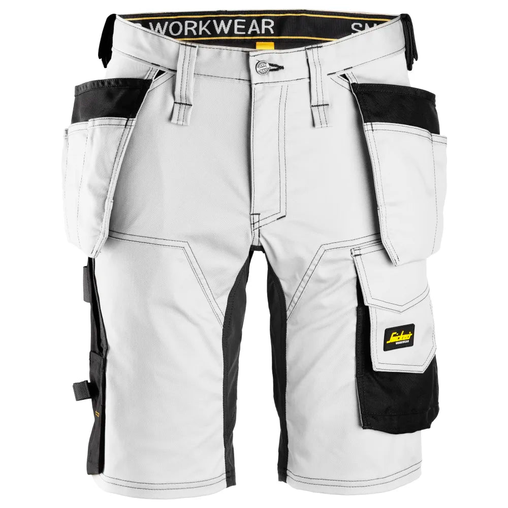 Snickers 6141 Allroundwork 2-Way Stretch Werkshorts Met Holsterzakken 0904 White Black