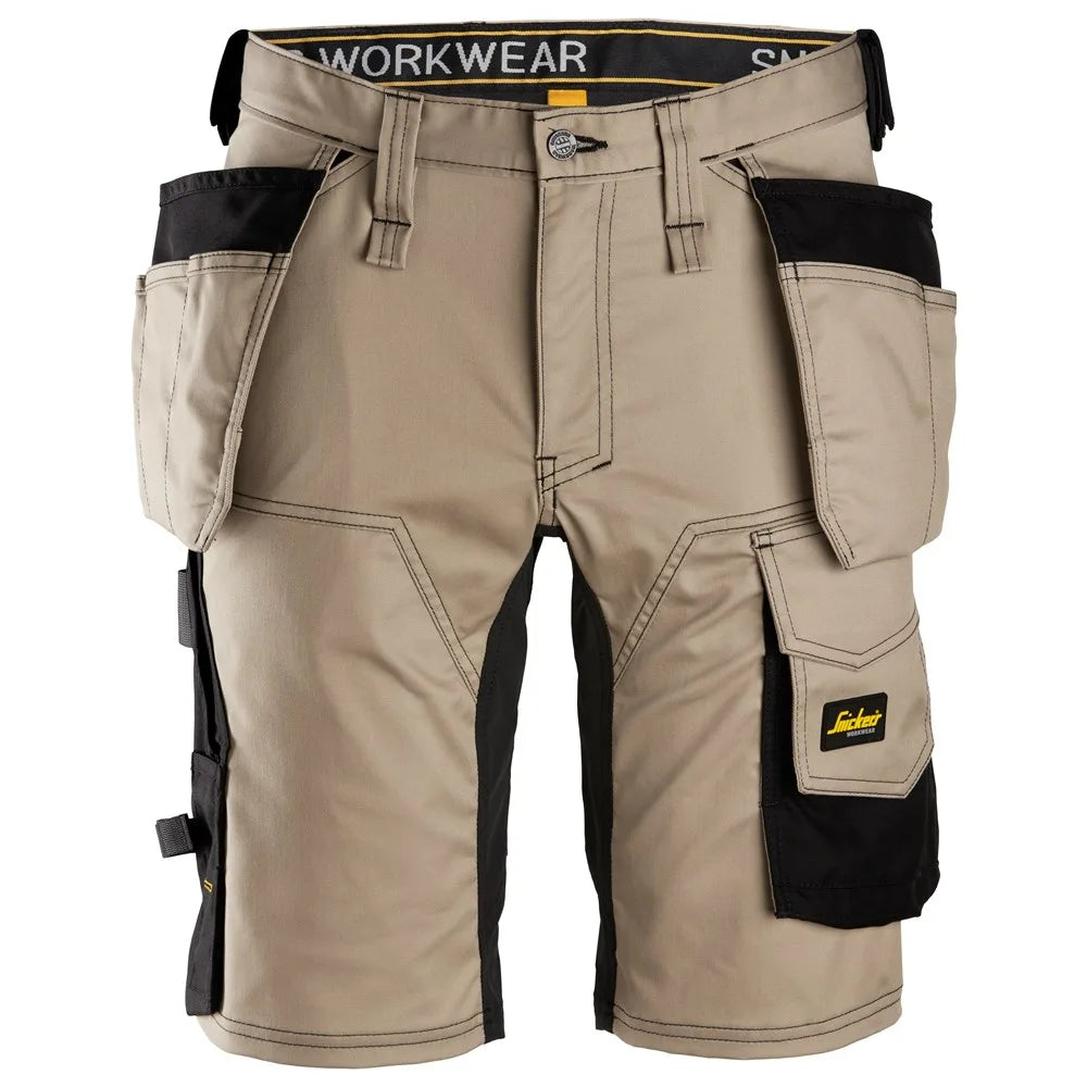 Snickers 6141 Allroundwork 2-Way Stretch Werkshorts Met Holsterzakken Khaki Black