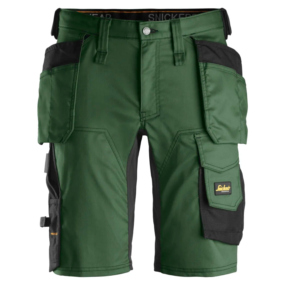 Snickers 6141 Allroundwork 2-Way Stretch Werkshorts Met Holsterzakken 3904 Forest Green Black