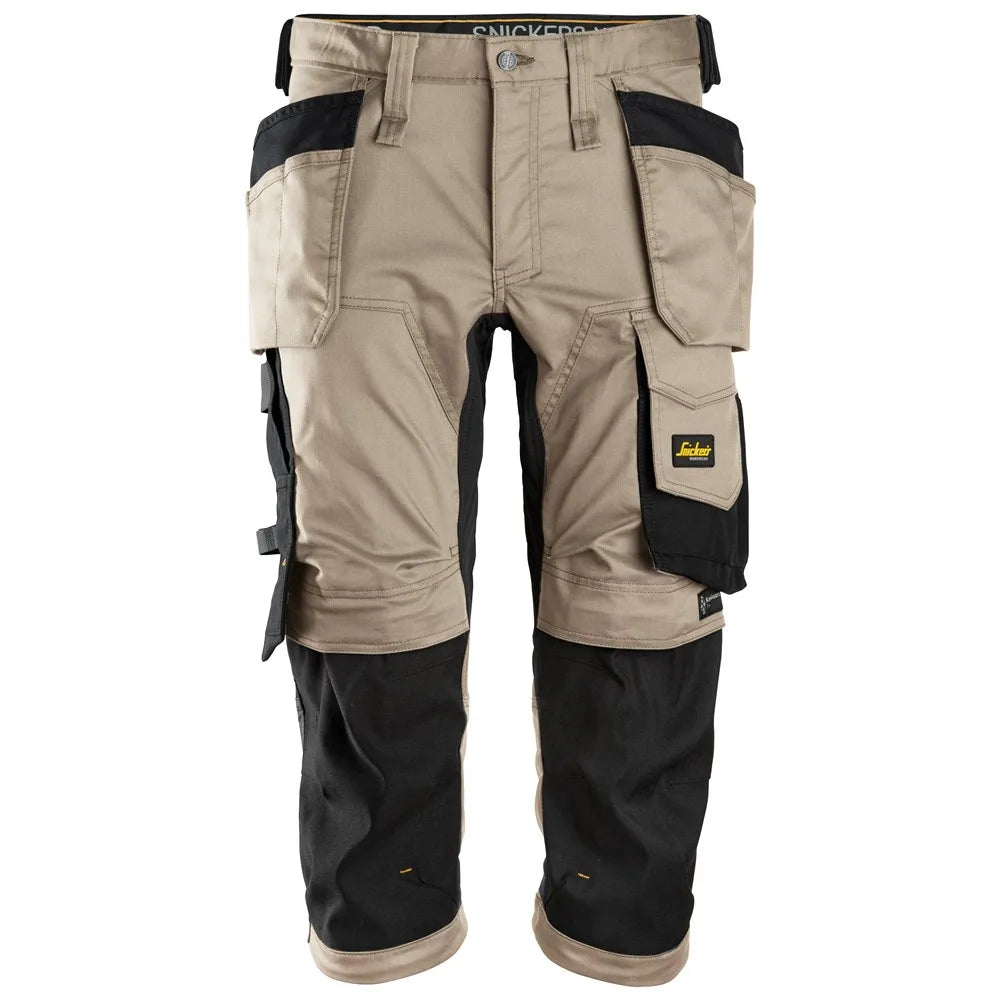 Snickers 6142 Allroundwork Stretch Pirate Werkbroek Met Holsterzakken Khaki Black