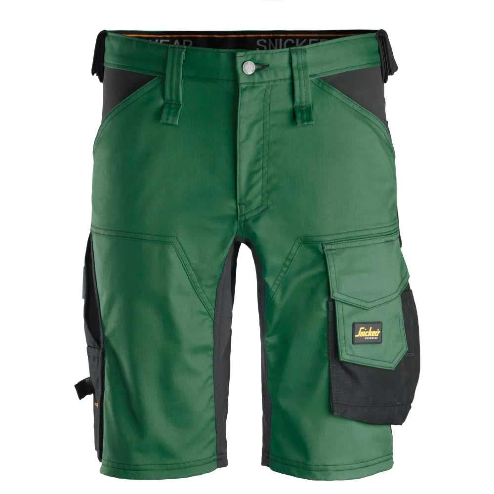 Snickers 6143 Allroundwork 2-Way Stretch Werkshorts 3904 Forest Green Black