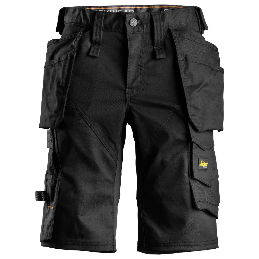 Snickers 6147 Allroundwork Dames Stretch Werkshorts Met Holsterzakken 0404 Black Black