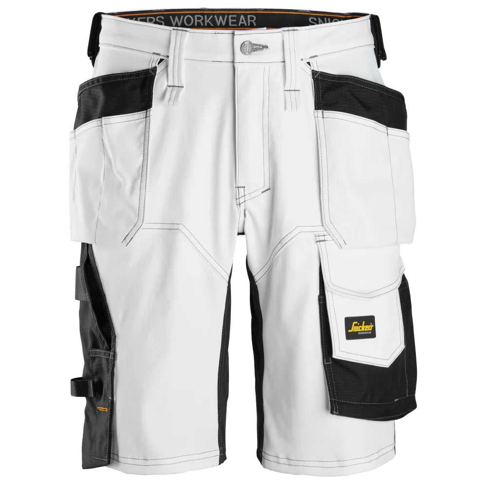 Snickers 6151 Allroundwork Stretch Loose Fit Werkshorts Met Holsterzakken 0904 White Black