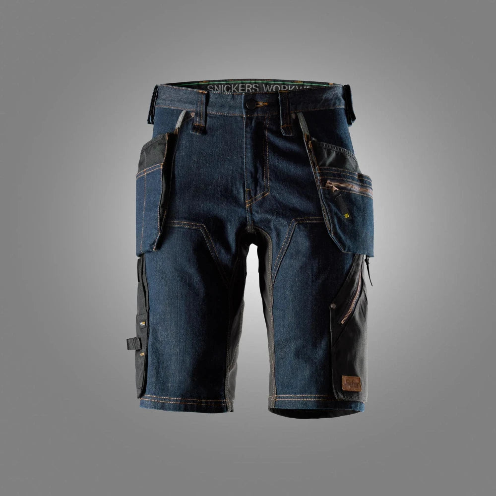 Snickers 6155 Flexiwork Denim Werkshorts Met Holsterzakken 6504 Denim Black