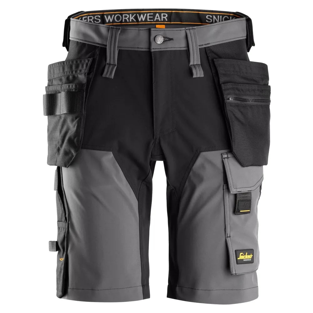 Snickers 6175 Allroundwork 4-Way Stretch Werkshorts Met Holsterzakken 5804 Steel Grey Black