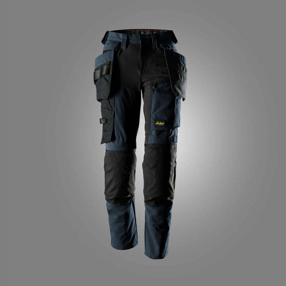 Snickers 6217 Allroundwork Dames Stretch Werkbroek Met Afneembare Holsterzakken 9504 Navy Black
