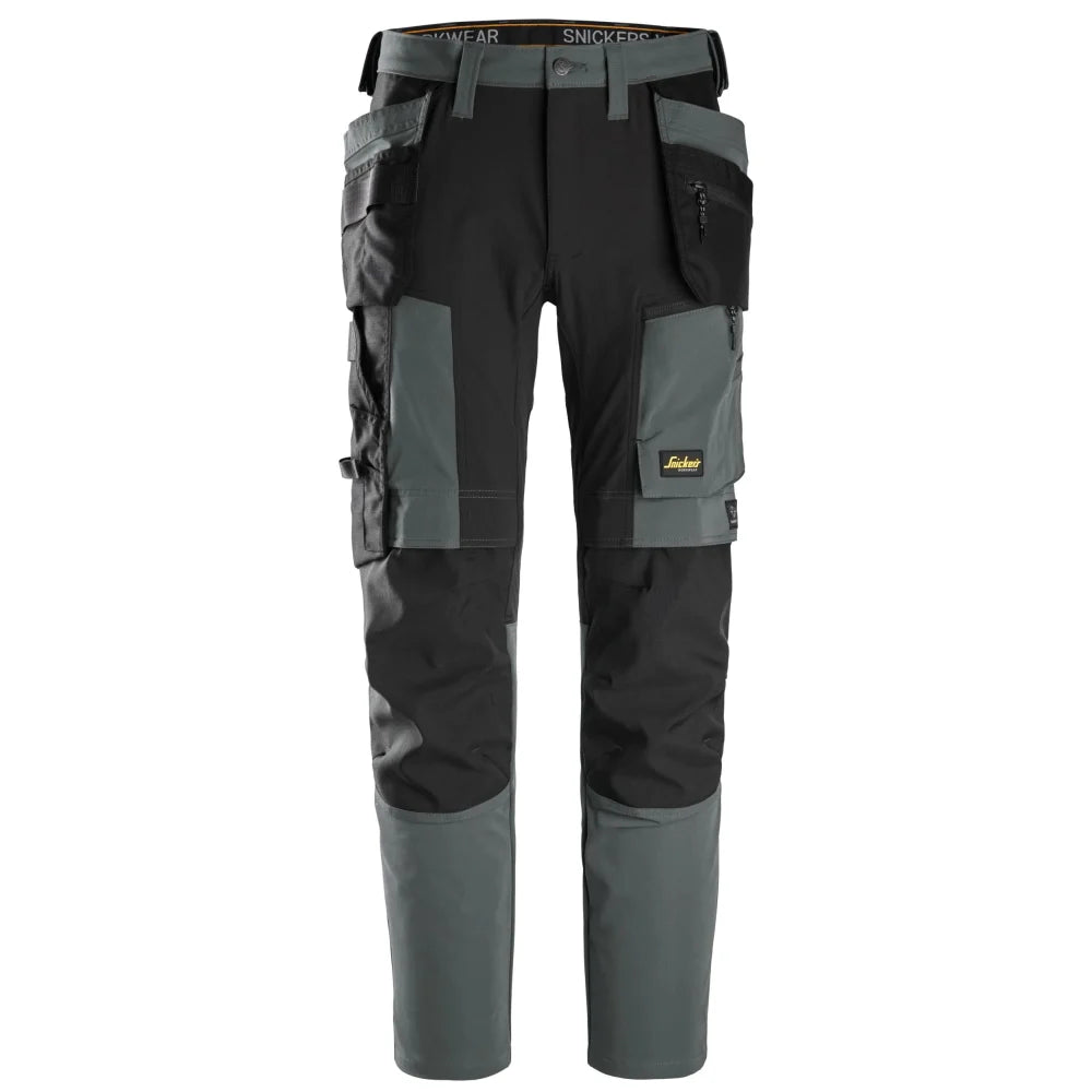 Snickers 6218 Allroundwork 4-Way Stretch Werkbroek Met Holsterzakken 5804 Steel Grey Black
