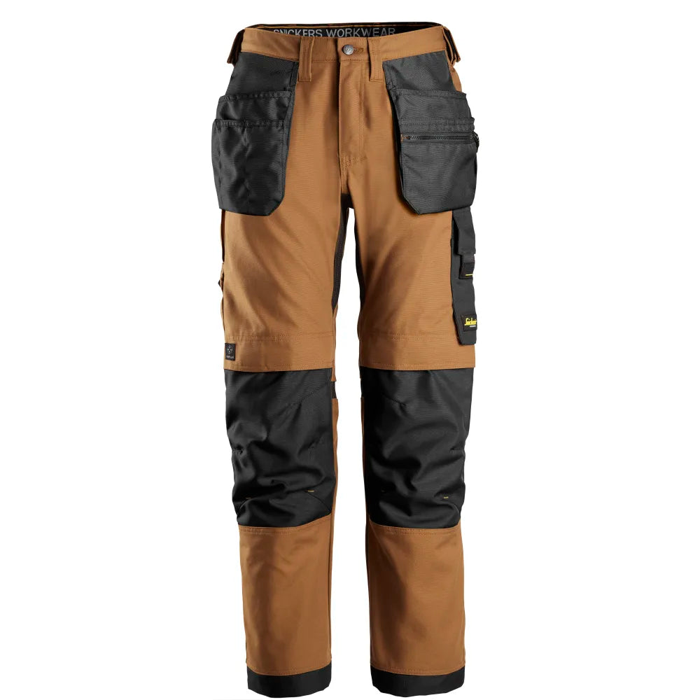 Snickers 6224 Allroundwork Canvas Stretch Werkbroek Met Holsterzakken 1204 Brown Black