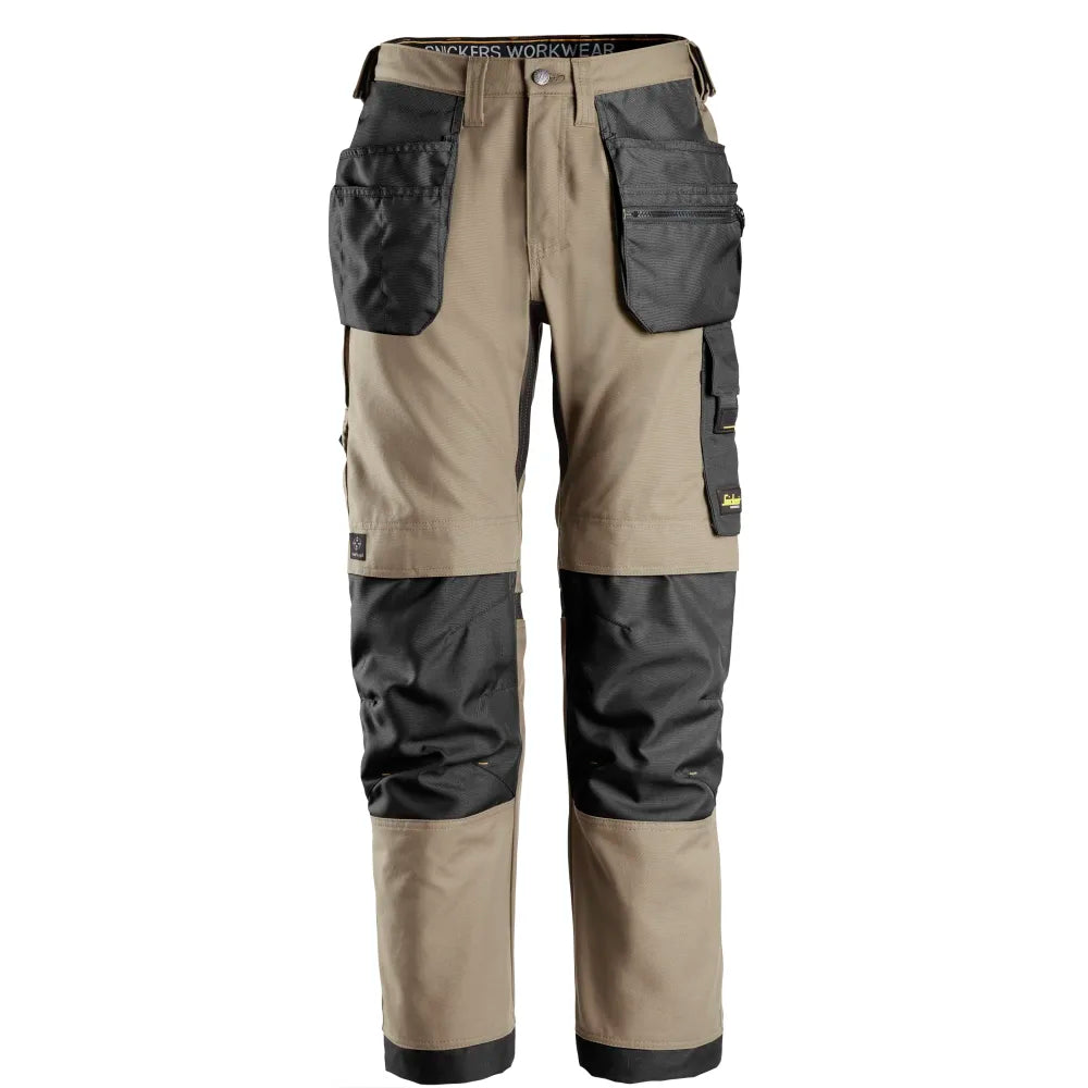 Snickers 6224 Allroundwork Canvas Stretch Werkbroek Met Holsterzakken 2004 Khaki Black