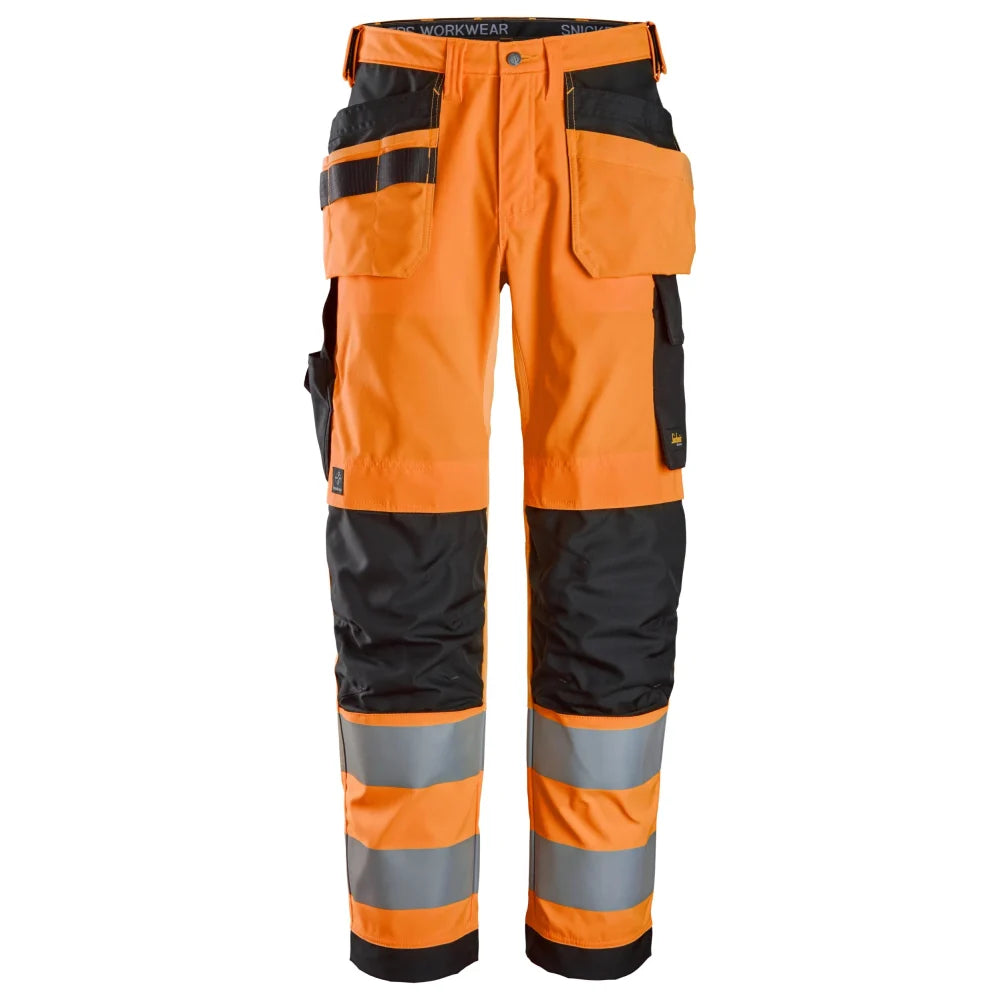 Snickers 6238 High-Vis Werkbroek Met Holsterzakken Klasse 2 5504 High Visibility Orange Black