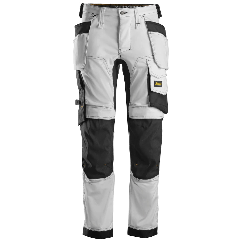 Snickers 6241 Allroundwork 2-Way Stretch Werkbroek Met Holsterzakken 0904 White Black